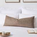 Kevin Textile 14x36 Inch Long Lumbar Cover 1 Pack Soft Boucle Textured Decorative Waterproof Rectangle Cushion Elegant Accent Pillows for Couch Sofa Chair Bed Home Decor Indoor Outdoor Taupe