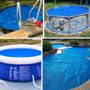 Evoio Solar Pool Cover 10 ft Round for Above Ground Inground Pools Bubble Wrap Covers for Hot Tub Spa Thermal Heating, 12 Mil Circle Blue Floating Blanket for 6-24 Foot Feet Diameter Swimming Pools