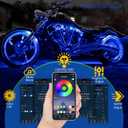 SHINIGHT 8 Pcs Motorcycle LED Light Kits, App Control Multicolor Waterproof Motorcycle LED Strip Lights with RF Remote, Music Sync & Multiple Scene Modes RGB LED Lights for Motorcycles