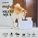 ELECOM Silent Cordless Automatic Pet Water Fountain, 2.5L Capacity, Motion Sensor & Timer Mode, Rechargeable 5200mAh Battery, 3-Layer Filtration, for Cat and Small Dog (White)