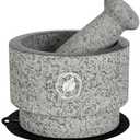 Laevo Mortar and Pestle Set (Large) - Stone Spice Grinder - Grinding Bowl and Pestle - Reversible Molcajete Mexicano - Large Mortar and Pestles Set for Guacamole, Spices - 2.1 Cup, Gray Granite