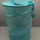 Seiritex Mesh Popup Laundry Hamper 115L Collapsible Laundry Basket No Lid Extra Large Capacity Foldable Clothing Storage Basket with Handles 26 H x 18 W x 18 L (Turquoise Blue)
