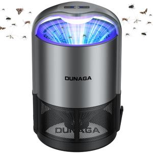 Automatic Home Insect Trap  Indoor Fly, Gnat, and Mosquito Traps with 10 Sticky Glue Boards,Auto Gray