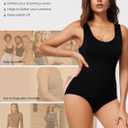 Shapewear Bodysuits for Women Tummy Control Brief Seamless Waist Trainer Round Neck Slimming Tank Tops (Black, M)