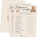 Baby Price Is Right Party Cards-Gender Reveal Games for Baby Shower-Set of 30, Cute Bear Themed, Fun Predictions Game for Guests, Filled Activity Cards-5 x 7 Inch