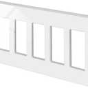 1 Pack BESTTEN 5-Gang Screwless Wall Plate, Decorator Outlet Cover, USWP4 Glossy Off White, Decor Face Plate for Light Switch, Dimmer, GFCI, USB Receptacle, H4.69 x W10.18, ETL Listed