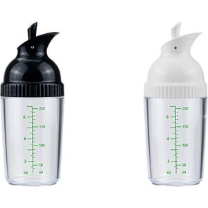 Nicunom 2 Pack Salad Dressing Shaker Container, 7 Oz Salad Dressing Mixer Bottle Mixer Dispenser, Dripless Pour, Soft Grip, BPA Free