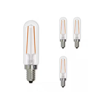 Bulbrite 776880 2.5 Watt LED T6 Clear Decorative Candelabra (E12) Base, 2700K Light Bulb, Warm White, 20 Pack