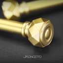 1 Inch Single Curtain Rods 36 to 72 Inches Adjustable Drapery Rods for Window width 24 to 68 Inches, Diamond Shaped Faceted Finials, Gold