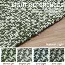 Collive Hallway Runner Rug, 2' x 6' Hand-Woven Reversible Washable Entryway Rug, Olive Green/Cream Cotton Modern Farmhouse Laundry Room Rug Long Carpet for Bathroom Sink Foyer Bedroom