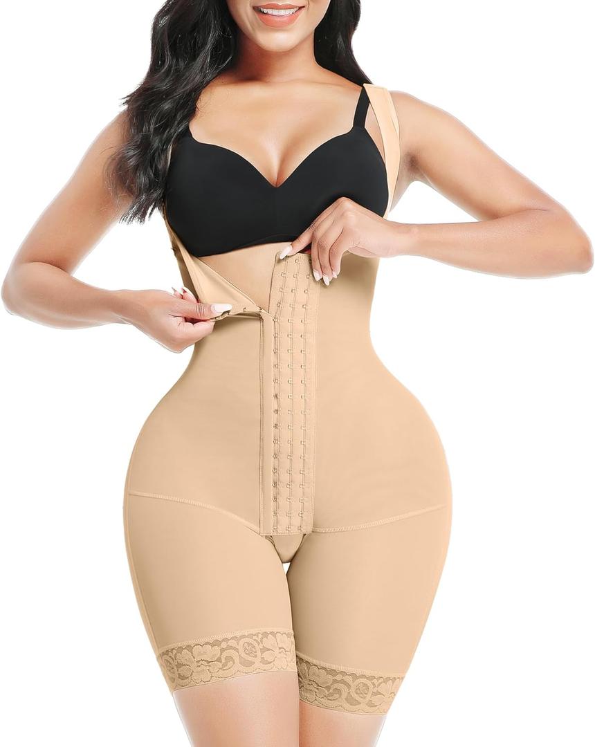 FeelinGirl Shapewear for Women Tummy Control Stage 2 Post Surgery Compression Garment Full Body Shaper Butt Lifter (XX-Large, Beige)
