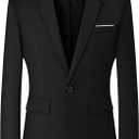Mylldey Mens Blazers Slim Fit Business Casual Men Suit Sport Coat One Button Travel Blazer Lightweight Suit Jacket (Medium, Black)