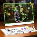 Led Drawing Board for Kids, 12"x8", 3 Mode and 7 Color, Light Up Lumi Board, Acrylic Dry Erase Led Note Board, Doodle Magic Writing Tablet, Christmas Birthday New Year Gift Toys for Girls Boys