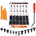 240PCS Car Bumper Retainer Clips Kit - Auto Plastic Rivets & Push Fasteners Set, Most Popular Sizes for Door Trim, Panel, Fender - Compatible with GM, Ford, Toyota, Honda, Chrysler