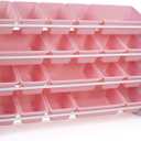 Humble Crew Extra-Large Toy Organizer with 20 Plastic Bins  Pink/White Storage Rack with 4-Tier Shelves, Anti-Tip Safety, for Kids Rooms, Playrooms, Nurseries & Classrooms