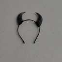 L'VOW Black Witch Demon Horns Headband Devil Headpiece Halloween Evil Headdress Costume