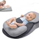 Nursing Pillow for Newborn Support Pillow Baby Reflux Breastfeeding Nursing Pillow, Bottle Feeding, Clean and Hygienic Odor Resistant (Gray)