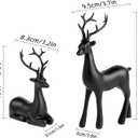 2 Pcs Christmas Reindeer Sculpture, Resin Deer Christmas Decoration, Matte Black Resin Elk Statues for Home Decor, Ideal for Living Room, Bedroom, Office, Bookshelf, and Desk Ornaments