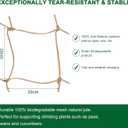 Jute Trellis Netting - Jute Netting for Garden, Heavy Duty Plant Support Netting for Climbing Plants, Cucumber, Vine, Fruits & Vegetables, Climbing Vining Plants (6.6 Ft x 32.8 Ft, 3.9 Inch Squares)