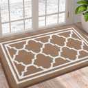 Buganda Indoor Door Mat, Dirt-Resistant and Absorbent Doormat, Anti-Slip, Low Profile Floor Mats for Inside Entryway, Front, and Back Door Entrance (36x24 Inches, Brown)