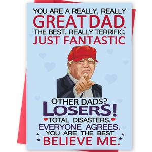 3 x Funny Fathers Day Card for Dad, Fathers Day Gift for Men, Adult Humor Novelty Greeting Card for Father, Bold Great Dad Appreciation Card