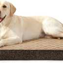 JOEJOY XL Dog Bed for Large Dogs up to 80 lbs, Fits 41" & 42" Crates, Orthopedic Egg Crate Foam Pet Bed with Washable Cover & Waterproof Liner, Non-Slip Bottom (41"x27", Brown)