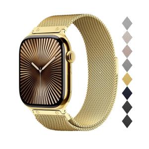 Original Metal Milanese Loop Compatible with Apple Watch Band 49mm 46mm 45mm 44mm 42mm 41mm 40mm 38mm Men and Women, Magnetic Clasp Replacement Strap for iWatch Series 10, Ultra 2, SE 9 8 7 6 5 4
