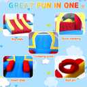 Bounce House with Double Slide,5-in-1 Inflatable Jumping Castle for Toddlers & Kids 2-10, Features Basketball Hoop & Large Bounce Area, Fast Setup with Blower for Outdoor Indoor Play, 146"D x122"W x 80"H