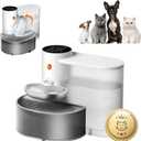 Potaroma Smart Wireless Pet Water Fountain, Stainless Steel Bowl, No Filter, 3.5L Large Capacity, Rechargeable Automatic Water Dispenser for Cats and Small Dogs, Wastewater Separation Fresh Water