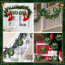 Syhood 12 Pcs Mini Christmas Wreaths for Cabinets with Gold Bells Small Kitchen Xmas Decor Christmas Cabinet Wreaths Ornament for Kitchen Chair Fireplace Farmhouse Home Decor(3.15 Inch,Green Bowknot)