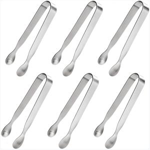 Ice Tongs Sugar Cubes Tongs - 6 Pack Stainless Steel Mini Serving Tongs for Appetizers Tea Party Coffee Bar (6 PCS)