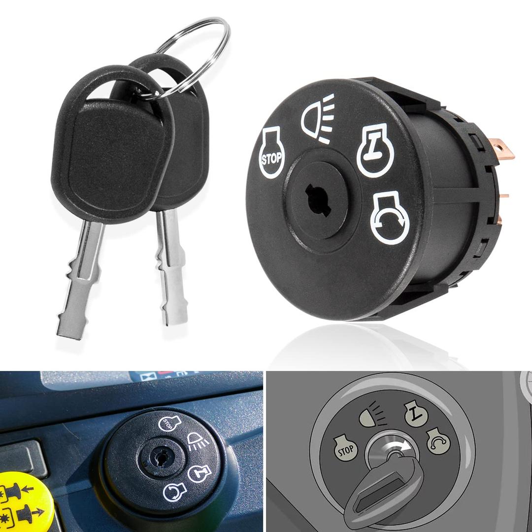 Starter Ignition Switch w/ 2 Keys Fit for X100 Series Tractor X300 X304 X310 X320 X324 X330 X340 X350 X354 X360 X370 X380 X384 X390 X500 X520 X530 X534 X540