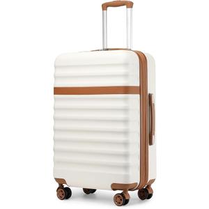 Kono Checked Luggage 24in Expandable Spinner TSA Lock ABS+PC Cream
Medium Size Spinner Wheels Lightweight Capacity and Lighter Weight multiple trendy solid color options for travel trips