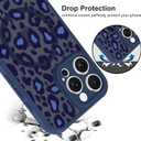 KANGHAR Case for iPhone 16 Pro Blue Leopard Printed Pattern Cute Cheetah [Compatible with Magsafe] Protective Magnetic Case for Girls Women 6.3"