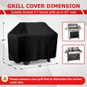 iCOVER Grill Cover, 65 inch BBQ Grill Cover for Outdoor Grill, Anti-UV & Fade Resistant Gas Grill Cover, Waterproof Barbecue Grill Covers for Weber, Char-Broil, Nexgrill and More, Black