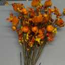 VioletEverGarden 6Pcs Artificial Fall Berry Stems, Orange Pumpkin Picks Floral with Berry Fall Picks for Floral Arrangements, for Autumn Thanksgiving Home Table Centerpiece Decorations (17in)