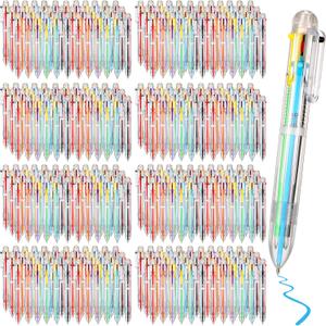 Handepo 150 Pcs 6 in 1 Multicolor Pen Bulk 0.5 mm 6 Colors Retractable Colorful Ink Rainbow Pen for Back to School Students Gifts Birthday Prizes Carnival Reward Party Favors Supplies Office