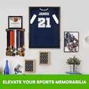 Flybold Jersey Frame - Jersey Display Case - Sports Jersey Framing Kit for Football, Basketball, Baseball and More - 98% Anti Fade UV Protection - Large Matte Black Memorabilia Shadow Box with Lock