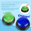 BEAN LIEVE 2-Pack Game Buzzers - Super Bright 4-LEDs, Unique Sounds, Compact Portable & Lock Switch - Trivia Buzzer for Classroom, Family Feud - Teachers, Adults, Kids (Buzzers for Trivia Games), 3.5 x 3.5 x 1.7 inches