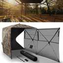 Rhino Valley Hunting Blind 270°/360° See Through, Pop Up Hunting Tent with Double Opening, 2/3/4 Person Portable Resilient Ground Blinds with Silent Magnetic Door & Sliding Windows