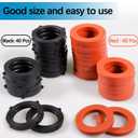 ZDBB 80 Pcs Garden Hose Gasket Rubber Seal, Fits All Standard 3/4 Inch Outdoor Hose Fittings with Heavy Duty Red and Black Self-Locking Tabs to Hold The Gasket Securely in The Fitting