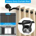 AIZESI Wrap Around Curtain Rod 37-98 Inch Adjustable Window Rod for Blackout - Black Decorative Curtain Rod with Enhanced Light Blocking & Stylish Design for Bedroom/Living Room