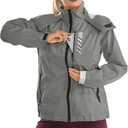 Lo.gas Rain Jacket Women Cycling Windbreaker Lightweight Running Bike Jackets Hooded Waterproof Hiking Coats With Pockets Grey S
