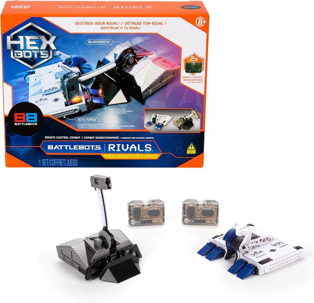 HEX Bots BattleBots Rivals 4.0 (Blacksmith and Biteforce), Remote Control Robot Toys for Kids, STEM Toys for Boys and Girls Ages 8 & Up, Batteries Included