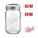 Ball Regular Mouth 32-Ounces Mason Jar with Lids and Bands, Clear,(Pack Of 2)