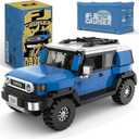 dOMOb FJ40 Land Cruiser SUV Car Building Kit  622 pcs Building Blocks Set w/Container Display Box  Modular Scale 1:32 Model  Bricks Toy for Kids & Adults 8+  for Boys, Hobbyist, Collector (Blue/Black)