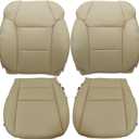 4PCS Driver & Passenger Side Top Lean Back & Bottom Replacement Leather Seat Cover Tan Compatible with Acura MDX 2007 2008 2009 2010 2011 2012