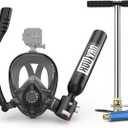 Mini Scuba Tank with Snorkel Mask 0.5L Inflatable Diving Tank with Full Face Diving Mask Pony Bottle Backup Diving Air Tank Suits for Recreational Snorkeling Shallow Diving