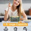 Cordless Electric Lunch Box for Adults Battery-Powered Heated Lunch Box with 1.2L Stainless Steel Container, Timer Function, and Leak-Proof Food Warmer for Work, Travel & Office
