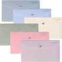 H4D Budget Envelopes for Cash System, Bill Bags, Small Plastic Receipt Holder Organizer, Pastel Colors, 9x5 Inch, 6 Pack (1 Set)